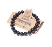 RICHRAIN Shungita Piedra Natural - Pulsera De Shungit Pulsera De Protección Para Hombres Y Mujeres Con Gemas Naturales De Cristal, Piedra (8mm 7.5")