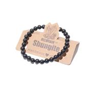 RICHRAIN Shungita Piedra Natural - Pulsera De Shungit Pulsera De Protección Para Hombres Y Mujeres Con Gemas Naturales De Cristal, Piedra (6mm 7.5")