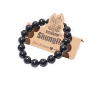 RICHRAIN Shungita Piedra Natural - Pulsera De Shungit Pulsera De Protección Para Hombres Y Mujeres Con Gemas Naturales De Cristal, 6.2-7 Inches, Piedra (10mm 8")
