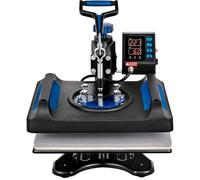 Richrich prensa caliente 30 x 38 cm sublimación de transferencia de calor digital, 1000 W máquina de impresión textil calefacción de doble tubo aislamiento eficiente presión ajustable, negro y azul