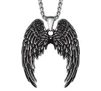Richsteel 3D Vintage Alas Colgantes Angel de Guardian Punk Rock Moto, Acero Inoxidable
