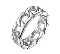 Richsteel Anillo Talla Grande 32.5 Novio Esposo, Anillo de Cadenas Cubanas