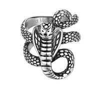Richsteel Anillo Vintage de Aro Rigido Forma Serpiente Cobra, Anillo Dedo Anular de Varios Capas Color Platino-Anillo 22 (62.1mm)