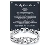 Richsteel Brazalete Hombre Pulsera Metal Hombre A mi Nieto, Pulsera Nudo Infinito 23cm