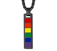 Richsteel Colgante Bandera Arcoiris LGBT Barra Negra Orgullo Gay Lesbiana