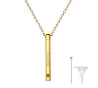 Richsteel Colgante Ceniza Personalizado Colgantes para Cenizas con Piedra de Nacimiento Collar relicario Humana Perro Siempre Conmigo