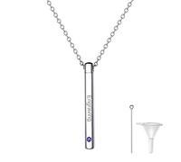 Richsteel Colgante Ceniza Personalizado Collar relicario con Piedra Nacimiento Colgante cremacion Recuerdo Cerca de Corazon