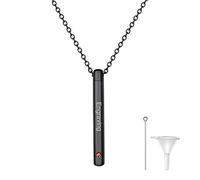 Richsteel Colgante Cenizas Personaliza Collar Ceniza relicario urna crematorio Colgante para Cenizas Siempre en mi Memoria