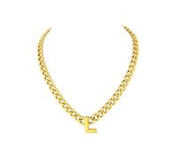 Richsteel Colgantes Mujer Iniciales L, Collar con Letra Oro