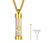 Richsteel Collar Ceniza Colgante Reloj Arena relicario guardapelo Mujer Hombre Colgante para Cenizas Acero con Cadena Siempre en mi Corazon