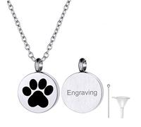 Richsteel Collar Ceniza Perro Colgante Personalizado Collar relicario Huella Mascota relicario Colgante Cenizas Recuerdo