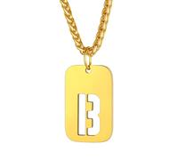 Richsteel Collar de Dog Tag Letras A-Z Personalizable de Oro bañado