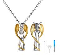 Richsteel Color Oro Virgen Milagrosa Santa María Colgante Guardapelo Locket, Colgantes para Cenizas, Bisutería Joyería para Mujeres Hombres, Acero Inoxidable con baño de Oro Collar