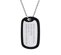 Richsteel Dog Tag Chapa Colgante Militar Nombre Personalizable Cadena Acero para Hombres Mujeres Placa Militar con Silenciador
