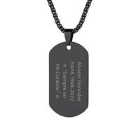 Richsteel Dog Tag Personalizado Colgantes ID Nombres Acero Inoxidable Collar para Hmobres Mujeres Reglo para Navidad Cumpleaños día de Enamorados