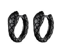 Richsteel Gotico Pendientes Piton Serpiente Aros 11mm Cartilago Pendientes Colgantes de Serpiente, Negro