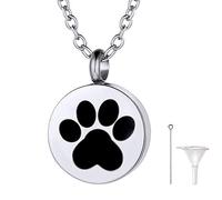 Richsteel Huella Mascota Collar Cenizas Perro Colgante Guarda Cenizas Gato Collar relicario Colgante Cenizas Mascota