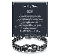 Richsteel Pulsera de Acero Hombre Regalo a Mi Hijo, 23cm Largo, Nudo Enetrelazado