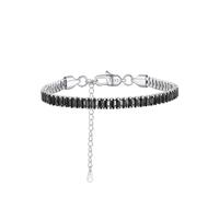 Richsteel Pulsera Piedra Negra Mujer, Acero Inoxidable, 19cm Largo + 5cm Alargador