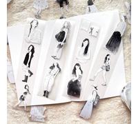 RICHTAPES DingDing Vol13-48 A Little Black,Clear PET Tape of Kiss-Cut Washi Tape Stickers,1.97 INx10.94 YD,Original Vintage Design for Scrapbooks Supplies,Journaling,Planners Stickers