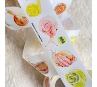 RICHTAPES NuNu Vol1 N04 Caracol, pegatinas de cinta Washi precortadas, para suministros de álbumes de recortes, calcomanías de cinta de álbumes de recortes, suministros de diario basura