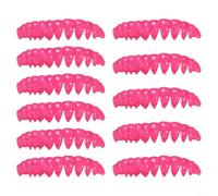 RichVibe 11 unids/set Poor Worm Soft Bait TPR Segment Body For Effective Freshwater And Saltwater Fishing, Ideal For Bass And Truut (rosa)