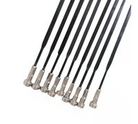 RichVibe 5 radios de bicicleta para ruedas de bicicleta, pilares de radios rectos de acero 261/263/265/272/275/277/282/290 mm, negro, para triciclo MTB de carretera