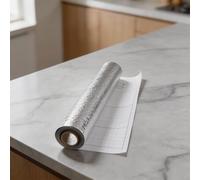 RichVibe Adhesivo de aluminio para cocina, resistente al calor y a la humedad, protector de pared para encimeras y armarios, rollo plateado fácil de limpiar, 40 cm x 500 cm
