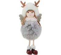 RichVibe Adorno de Navidad con colgante de ángel de cornamenta de peluche, bonito regalo para árbol