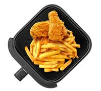 RichVibe Bandeja de silicona para horno COSORI AF181/AF140, 20 x 16 x 3 cm, para modelos de 5.5 a 6.2 cuartos de galón, negro/gris