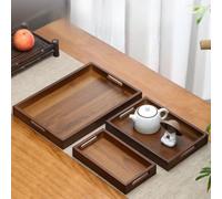 RichVibe Bandeja rectangular para servir cocina, fiesta, té, bar, bandeja de madera con diseño espacioso, fácil de limpiar, resistente al aceite y al polvo, 22 x 13 cm, 41 x 29 cm, 44 x 32 cm