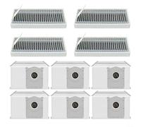 RichVibe Bolsas de polvo y kit de filtro para aspiradora ECOVACS para Deebot X11 Pro para Omni Robot, contención higiénica de 3,5 L, fibras fundidas, 6 bolsas y 4 filtros