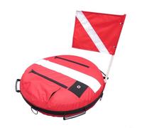 RichVibe Boya de entrenamiento de buceo, flotador inflable de buceo libre con compartimento de almacenamiento, marcador de buceo de alta visibilidad seguridad en aguas abiertas, 75 x 22 cm para nailon