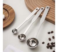 RichVibe Cuchara de café de acero inoxidable de 4/8/25 ml, mango largo para medir molidos, té, azúcar, harina, recipientes profundos, apto para lavavajillas