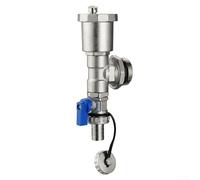 RichVibe DN25 G1 Distribuidor de calefacción Latón Purgador automático rápido con circuito Drenaje Grifos Plata para sistemas comerciales residenciales (azul)