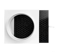 RichVibe Filtro de aire de conducto, carcasa de ABS HEPA filtro compuesto de carbón activado red reutilizable en línea filtro de sistema de ventilación para PVC y PE Pipe Systems Filtración de
