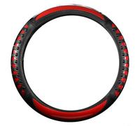 RichVibe Funda de volante antideslizante 3D de verano con patrón de fibra de carbono, agarre de goma transpirable para camión, autobús, vehículo, 36-50 cm (38 cm, rojo)