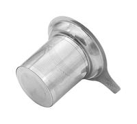 RichVibe Infusor de té de acero inoxidable suelto para té de hojas, malla fina con tetera y tazas de mango largo, plegable y apto para lavavajillas, color plateado