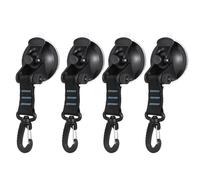 RichVibe Juego de 4 anclajes de gancho con ventosa, ABS de alta resistencia con carga de 15 kg, diseño de hebilla segura para toldo de coche, tienda de campaña, lona, vidrio, azulejos y superficies