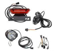 RichVibe Kit de luz de bicicleta eléctrica 24V-48V LED faro trasero conjunto con interruptor de 6Pin para E-Bike desplazamiento