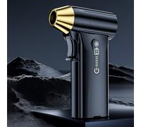 RichVibe Motor de soplador turbo sin escobillas de 200 W, 130000 rpm, ventilador de mano recargable por USB con batería de 4000 mAh, limpieza del hogar, coche, oficina, color negro