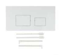 RichVibe Panel de botones de descarga para inodoros Geberit de 164 mm x 246 mm, marco de plástico cromado, 5 opciones de color, cubierta delgada de 12 mm (blanco)