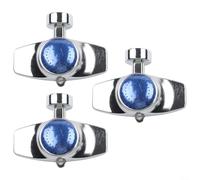 RichVibe Paquete de 3 boquillas de aspersor de jardín de aleación de zinc para riego de césped y patio, rotación de 360°, conector de boquilla de metal resistente al óxido (azul)