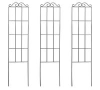 RichVibe Paquete de 3 soportes para escalada de plantas, marco de soporte de flores de hierro de 50 x 15 cm, enrejado negro para plantas de patio