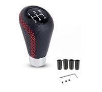 RichVibe Pomo de palanca de cambios de cuero para transmisión manual, patrón de 5 velocidades, base de aleación de aluminio, diseño ergonómico, para rojo/negro/azul