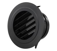RichVibe Rejilla de ventilación ABS con cubierta de malla extraíble para aire acondicionado central, opciones de tamaño de 100 mm y 150 mm, negro (100 mm)