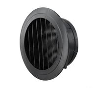 RichVibe Rejilla de ventilación ABS con cubierta de malla extraíble para aire acondicionado central, opciones de tamaño de 100 mm y 150 mm, negro (150 mm)