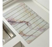 RichVibe Tapete de secado de platos plegable y absorbente de tierra de diatomeas para encimera de cocina, 40 x 30 cm, color blanco, uso como tapete a prueba de calor, tapete de baño, platillo para