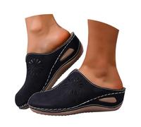 Richymfa Chanclas ortopédicas mujer cómodas elegantes zapatillas cerradas verano antideslizantes zapatos soporte arco transpirable casual sandalia caminata ligeras zapatillas goma playa casa vintage