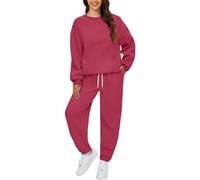 Richymfa Chándal de mujer completo deportivo de algodón de dos piezas completo con capucha + pantalón elegante cómodo Sudaderas de entrenamiento con bolsillo liso Chándal con capucha ligero para yoga